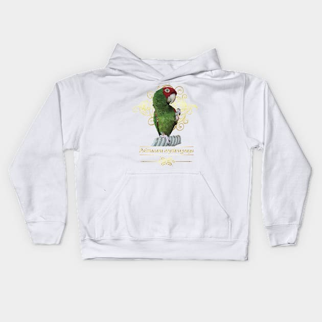 Red-masked Parakeet Kids Hoodie by obscurite